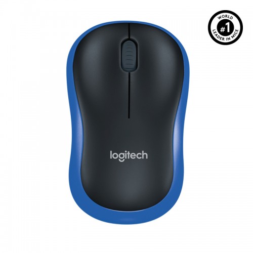 Купить беспроводную оптическую мышь Logitech M185 черный/синий 1000dpi для ноутбука – 2 кнопки, USB (910-002632)