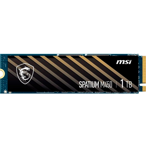 MSI SSD SPATIUM M450, 1000GB, M.2(22x80mm), NVMe, PCIe 4.0 x4, 3D TLC, R/W 3400/2500, IOPs , TBW 350, DWPD 0.19 (5 лет) MSI