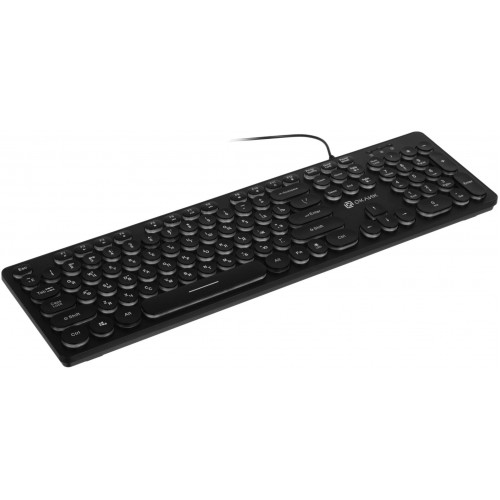 Клавиатура Оклик 420MRL черная USB Slim с мультимедиа и LED подсветкой - 1.5м кабель (1091226)