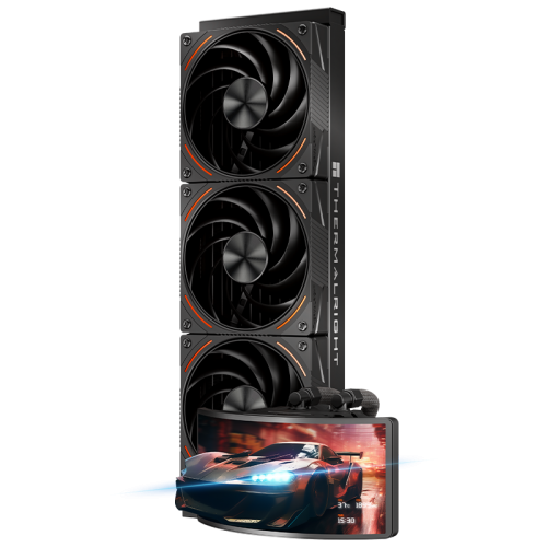 Водяное охлаждение для процессора/ Water Cooling System Thermalright Rainbow Vision 360 Turbo (360mm, LED, Black, ARGB/ Fans: 3x120mm, 120.38CFM, 44.7dBA, 3000RPM/ Pump height 86mm, 6400RPM, Rad thickness 27mm/ S: 1700, 1200, 1851, 115X, 2011, 2066, AM5, 