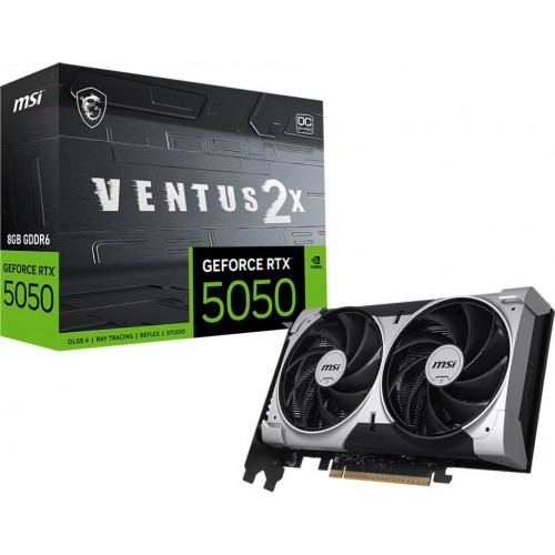 Купить видеокарту MSI RTX 5050 8G VENTUS 2X OC - NVIDIA GeForce, GDDR6, 128bit, HDMI и DP для игр и работы