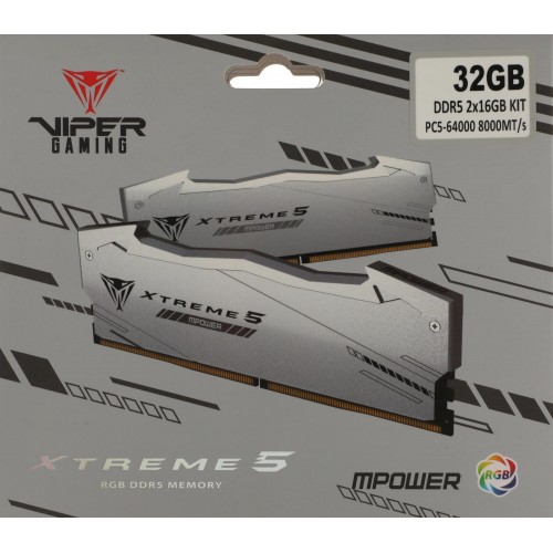 Купить Память DDR5 2x16GB 8000MHz Patriot Viper Xtreme 5 RGB для Gaming PC - Высокая Производительность и Эффективность