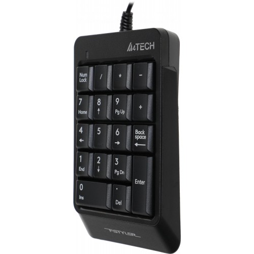 Числовой блок A4Tech FK13P черный USB slim для ноутбука - удобство и стиль с кабелем 1.5м