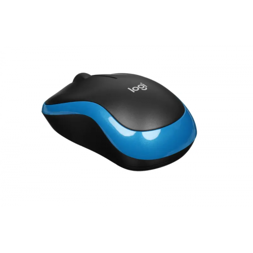 Купить беспроводную оптическую мышь Logitech M185 черный/синий 1000dpi для ноутбука – 2 кнопки, USB (910-002632)