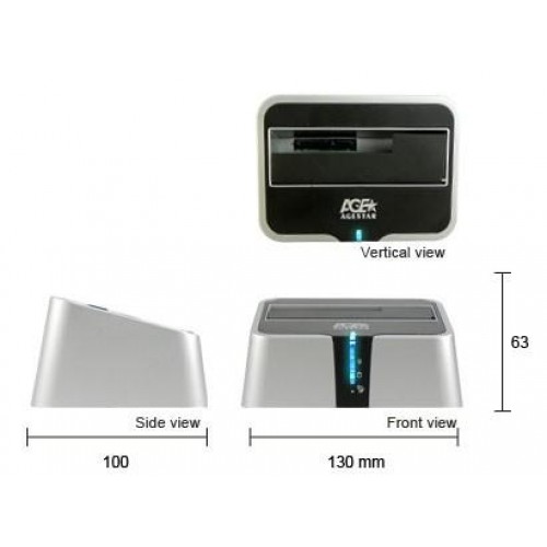 Док-станция для HDD AgeStar 3UBT2 SATA пластик серебристый 1