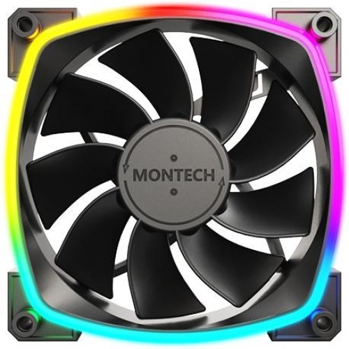 Вентилятор Montech RX120 Reverse ARGB 120mm 4-pin - Черный, 27дБ, Идеальный Для Корпуса