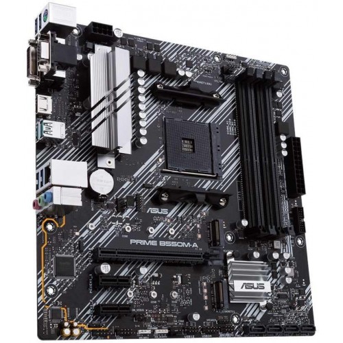 Купить материнскую плату Asus PRIME B550M-A AM4 mATX с поддержкой 4xDDR4, HDMI, DVI и 7.1 звуком