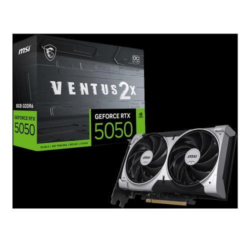 Купить видеокарту MSI RTX 5050 8G VENTUS 2X OC - NVIDIA GeForce, GDDR6, 128bit, HDMI и DP для игр и работы
