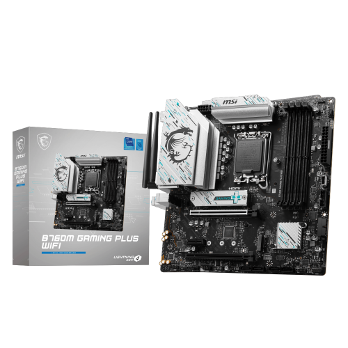 Материнская плата/ MB MSI INTEL B760 s1700, 4xDDR5(256GB), 2xHDMI 2.1/2xDP, 2xPCIe 4.0x16, 1xPCIe 3.0, 1xLAN (2.5GbE), Wi-Fi, BT, 4xSATA 6Gb/s, 2xM.2, 4xUSB 3.2, 2xUSB 2.0, 1xPS/2, mATX MSI