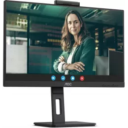 AOC Q27P3QW 27" 2560x1440, IPS, 75Hz, 50M:1, 350cd, 4ms, 2xHDMI 1.4, DisplayPort 1.2, 4xUSB 3.2, Camera 2.0mp, H. adj 150mm, pivot, Speakers, VESA, 3Y, Black