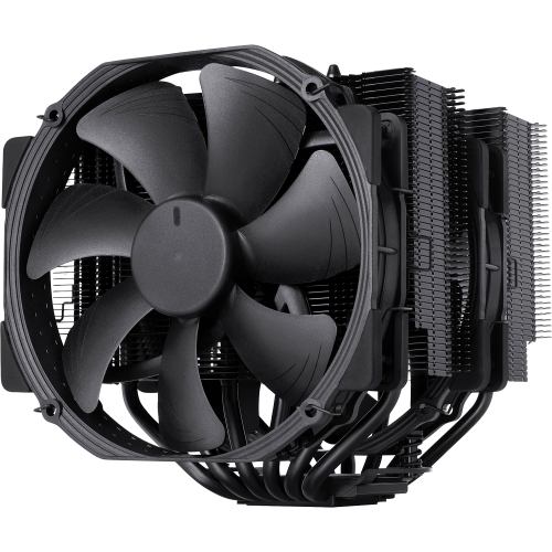 Кулер для процессора/ CPU Cooler Noctua NH-D15 chromax.black (183W, 4-pin PWM, 165mm, Al/Cu, 6x6mm, 2x140mm, 82.43CFM, 24.6dBA, 1500RPM, S: 1851/1700/1200/115X, AM5/AM4, Black)