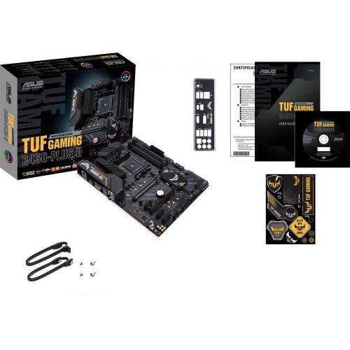 Купить материнскую плату Asus TUF GAMING B450-PLUS II для AMD AM4 с 4xDDR4 и 7.1 звук