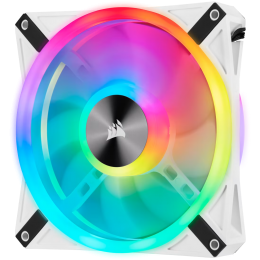 Кулер для корпуса/ Case Cooler Corsair iCUE QL140 RGB 140mm (140x140x25mm, 4-pin PWM, RGB, 50.2CFM, 26dBA, 1250RPM, White, 2pcs)
