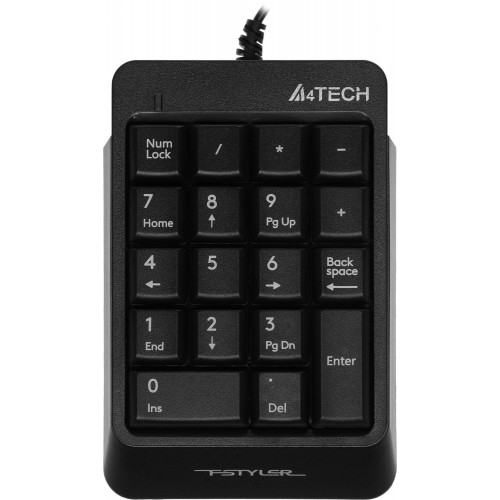 Числовой блок A4Tech FK13P черный USB slim для ноутбука - удобство и стиль с кабелем 1.5м