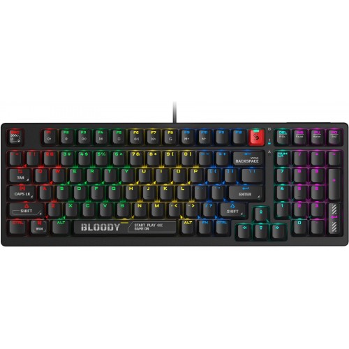 Механическая клавиатура A4Tech S98 BLACK с LED подсветкой для геймеров, USB, 1.8м кабель