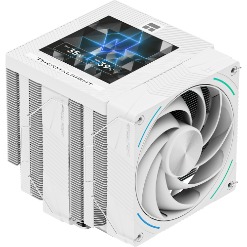 Кулер для процессора/ CPU Cooler Thermalright Phantom Spirit 120 Vision SNOW (4-pin PWM, LED, 160mm, Ni/CU, 7x6mm, ARGB, 2x120mm, 92CFM, 36dBA, 2150RPM, S: 1851, 1700, 1200, 115X, AM5, AM4, white) Thermalright