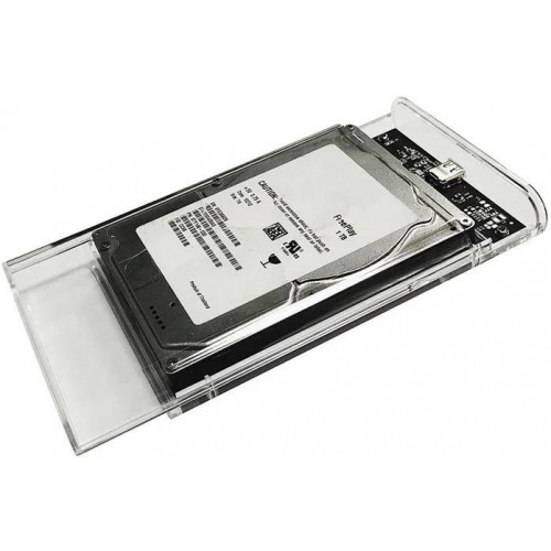 Внешний корпус для HDD/SSD AgeStar 3UB2P6C 2.5 дюйма с SATA III и USB 3.0 - Прозрачный пластиковый дизайн