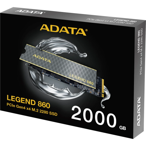 Твердотельный накопитель/ ADATA SSD LEGEND 860, 2000GB, M.2(22x80mm), NVMe 1.4, PCIe Gen 4x4, 3D NAND, R/W 6000/5000MB/s, IOPs н.д./н.д., TBW 640, DWPD 0.2 (5 лет) ADATA
