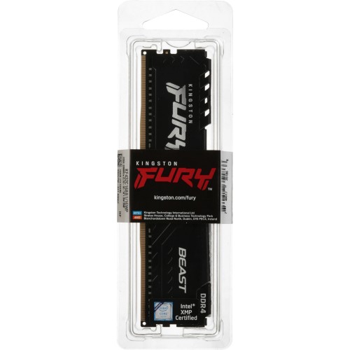 Купить оперативную память Kingston 16GB 3200MT/s DDR4 CL16 DIMM FURY Beast Black – Высокая производительность для вашего ПК
