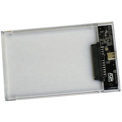 Внешний корпус для HDD/SSD AgeStar 3UB2P6C 2.5 дюйма с SATA III и USB 3.0 - Прозрачный пластиковый дизайн