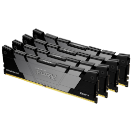 Память оперативная/ Kingston 64GB 3600MT/s DDR4 CL16 DIMM (Kit of 4) 1Gx8 FURY Renegade Black