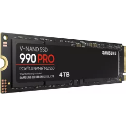Твердотельный накопитель/ Samsung SSD 990 PRO, 4000GB, M.2(22x80mm), NVMe 2.0, PCIe 4.0 x4, V-NAND TLC, R/W 7450/6900MB/s, IOPs 1 400 000/1 550 000, DRAM buffer 4096MB, TBW 2400, DWPD 0.33 (12 мес.)