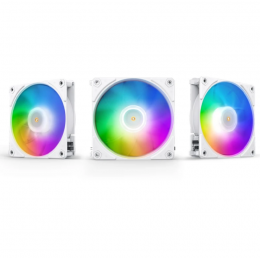 Кулер для корпуса/ Case Cooler JONSBO ZF-120W (120x120x25mm, 4-pin PWM, ARGB, 61.0CFM, 28.9dBA, 1500RPM, White, 3pcs)