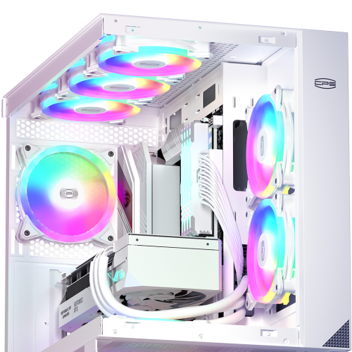Кулер для корпуса PCCooler F3 T120 ARGB WH - 120mm, 4-pin PWM, 46CFM, 21.6dBA, белый