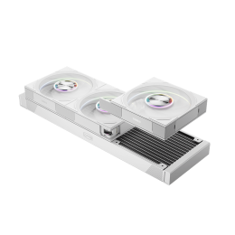 Система охлаждения/ Water Cooling System PCCooler DT360 ARGB Display WH (300W, 360mm, LED temp., White, ARGB/ Fans: 3x120mm, 83.83CFM, 3000RPM/ Pump height 62mm, 15dBA, 2600RPM, Rad thickness 27mm/ S: 1851, 1700, 1200, 115X, AM5, AM4)