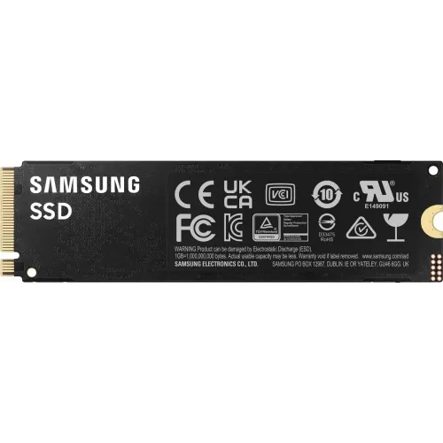 Твердотельный накопитель/ Samsung SSD 990 PRO, 4000GB, M.2(22x80mm), NVMe 2.0, PCIe 4.0 x4, V-NAND TLC, R/W 7450/6900MB/s, IOPs 1 400 000/1 550 000, DRAM buffer 4096MB, TBW 2400, DWPD 0.33 (12 мес.) Samsung Electronics
