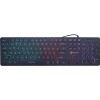 Клавиатура Оклик 420MRL черная USB Slim с мультимедиа и LED подсветкой - 1.5м кабель (1091226)