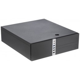Корпус с блоком питания 300Вт./ Case Foxline mATX Desktop 300W, 2xUSB3.0, 2xUSB2.0, toolless, Black, 8cm. fan, powercord