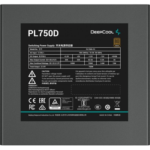 Блок питания ПК Deepcool PL750D - Высокая надежность и эффективность для вашего компьютера