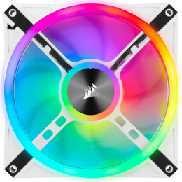 Кулер для корпуса/ Case Cooler Corsair iCUE QL140 RGB 140mm (140x140x25mm, 4-pin PWM, RGB, 50.2CFM, 26dBA, 1250RPM, White, 2pcs)