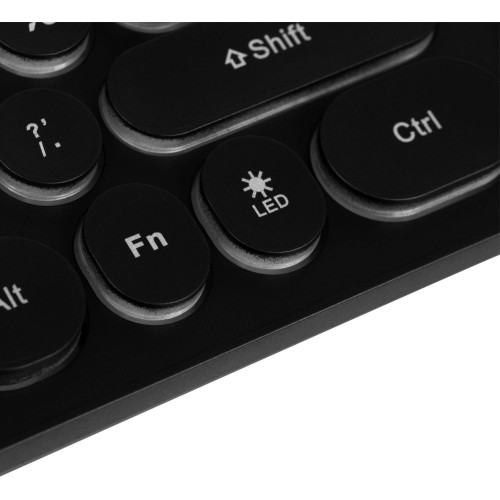 Клавиатура Оклик 420MRL черная USB Slim с мультимедиа и LED подсветкой - 1.5м кабель (1091226)