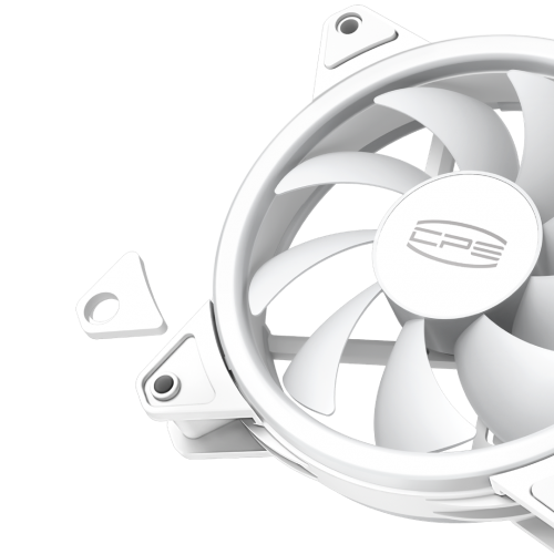 Кулер для корпуса PCCooler F3 T120 ARGB WH - 120mm, 4-pin PWM, 46CFM, 21.6dBA, белый