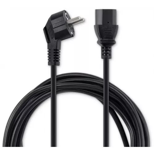 Кабель Buro BU-PCAB-5M-16A IEC C13 Евровилка угловой 5м