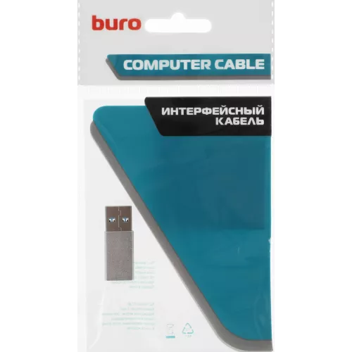 Адаптер Buro BU-USB3-Am-Cf ver3.0 USB A(m) USB Type-C (f) серебристый (пакет)