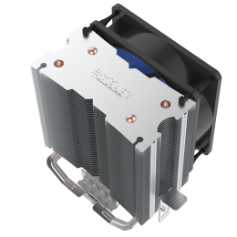 Кулер для процессора/ CPU Cooler PCCooler S93 V2 (100W, 3-pin, 125mm, Al/Cu, 2x6mm, 1x92mm, 48CFM, 22dBA, 2200RPM, S: 1700/1200/115X, AM5/AM4, silver, black)