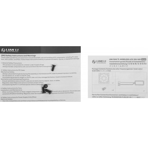 Вентилятор Lian-Li Uni Fan TL Wireless LCD 120 с ARGB подсветкой - 120х124.5x28 мм, 31 дБ, черный