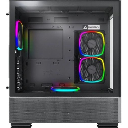 Корпус Montech Sky Two в черном цвете ATX с 3 вентиляторами 140mm, 2xUSB3.0 и аудиоразъемом - идеальное решение для вашего ПК