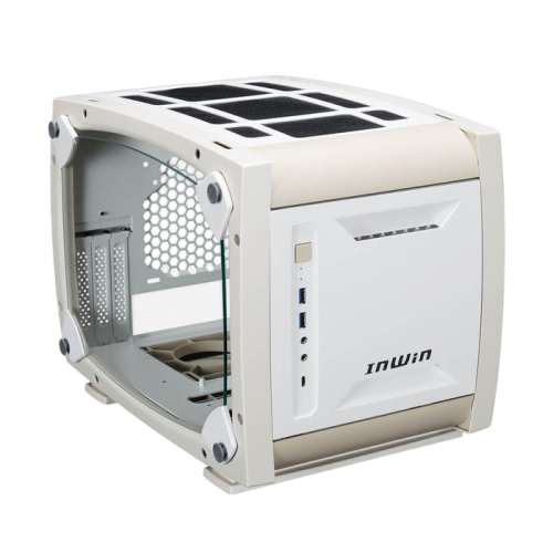 Корпус без блока питания/ Case InWin Explorer, Mini-Tower, TG, 3x120mm ARGB, 2xUSB-A 3.0 + 1xUSB-C 3.2, mITX Bone White In-Win