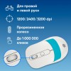 Беспроводная оптическая мышь Оклик 310MW белая/синяя с 3200dpi для ноутбука - 4 кнопки, USB