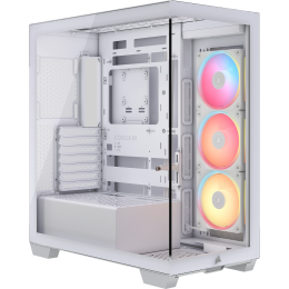 Корпус без блока питания/ Case Corsair 3500X LX-R RGB iCUE LINK, Midi-Tower, TG, 3x120mm ARGB, 2xUSB-A 3.2, 1xUSB 3.2 Type-C, E-ATX, ATX, mATX, mITX White