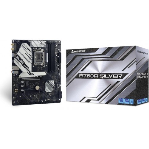Купить материнскую плату Biostar B760A-Silver для Intel 1700 с поддержкой DDR5, 8ch audio и 2.5G LAN