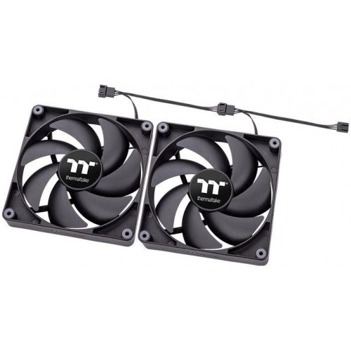 Вентилятор Thermaltake CT120 120мм 4-pin черный (2шт) - низкий уровень шума 25.8дБ | CL-F147-PL12BL-A