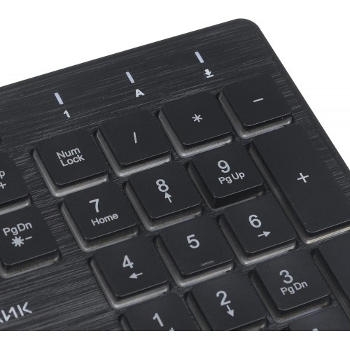 Клавиатура Оклик 550ML черная USB Slim с мультимедиа и LED подсветкой - 1.5м кабель (1061617)