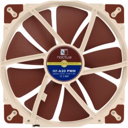 Кулер для корпуса/ Case Cooler Noctua NF-A20 PWM (200x200x30mm, 4-pin PWM, 86.46CFM, 18.1dBA, 800RPM, Beige/Brown)