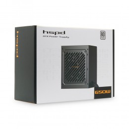 Блок питания/ Power Supply HSPD, 650W 80+ White (ATX, 2.31, Non-modular, 1x24(20+4)pin 500mm, 1xCPU*2 8(4+4)pin 550+150mm, 1xPCIe*2 8(6+2)pin 500+150mm, 1xSATA*3 400+150+150mm, 1xSATA*2 400+150mm, 1xMOLEX*2 400+150mm , Active, 120x120mm, 150x140x86mm, APF