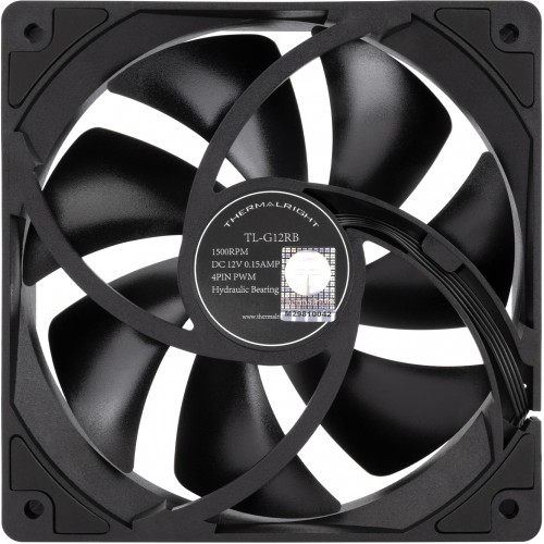 Кулер для корпуса/ Case Cooler Thermalright TL-G12RB Reverse (120x120x25mm, 4-pin PWM, 62.6CFM, 23.6dBA, 1500RPM, Black) Thermalright